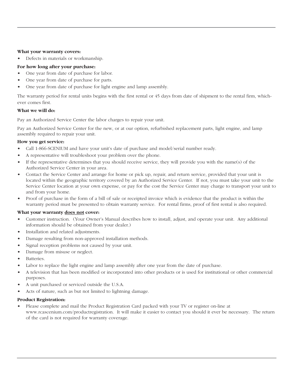 References, Limited warranty | RCA SCENIUM HDTV with DLP technology High-Definition Television User Manual | Page 75 / 80