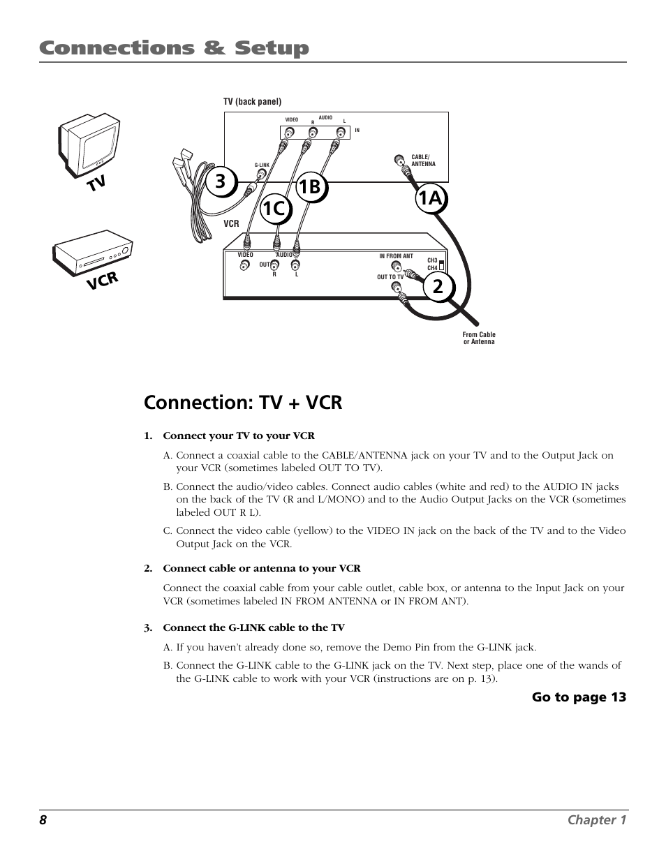 Connections & setup, Tv vcr | RCA F20648 User Manual | Page 10 / 64