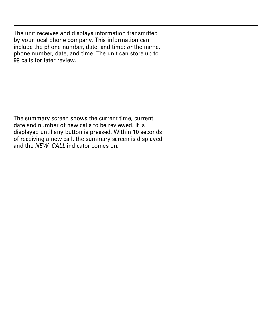 Caller id features, Summary screen, Aller | Id f, Eatures, Ummary, Creen | RCA 29292 User Manual | Page 15 / 60