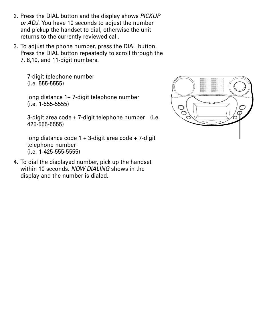 Dial button | RCA 29292 User Manual | Page 18 / 60