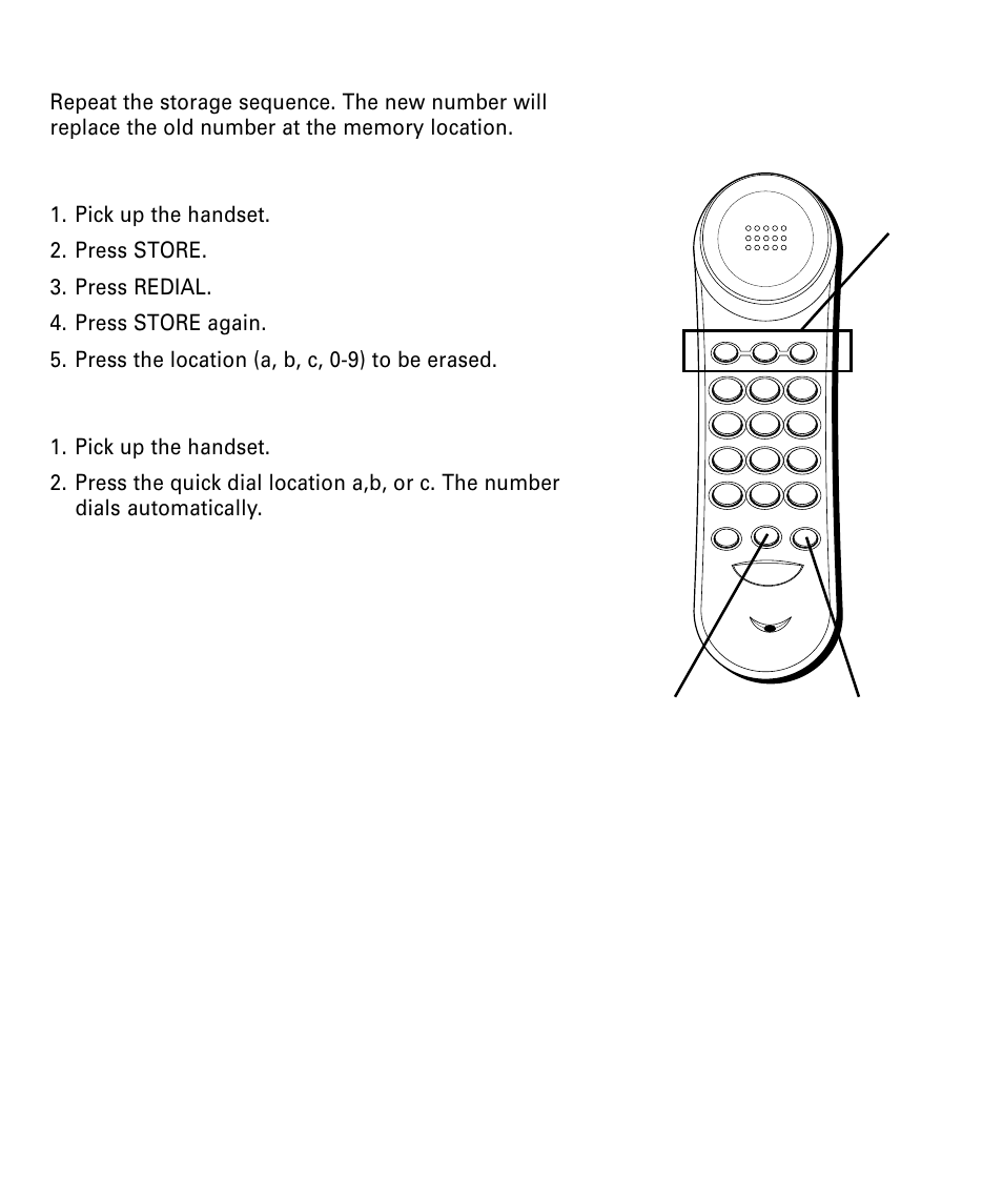 Changing a stored number, Erasing a stored number, Dialing a quick dial number | Hanging, Tored, Umber, Rasing, Ialing, Uick | RCA 29292 User Manual | Page 22 / 60