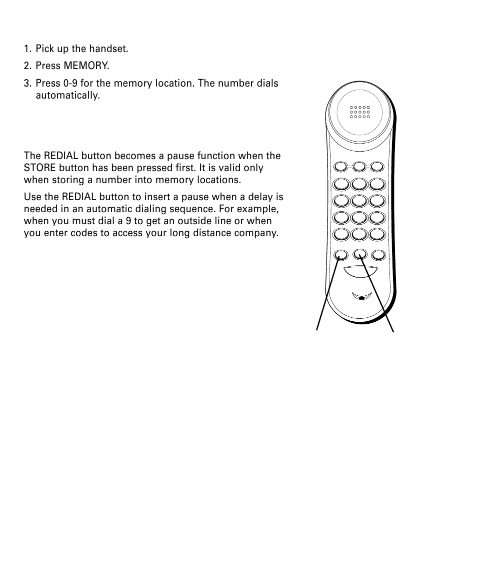 Dialing stored numbers, Inserting a pause in the dialing sequence, Ialing | Tored, Umbers, Nserting, Ause, Equence | RCA 29292 User Manual | Page 23 / 60