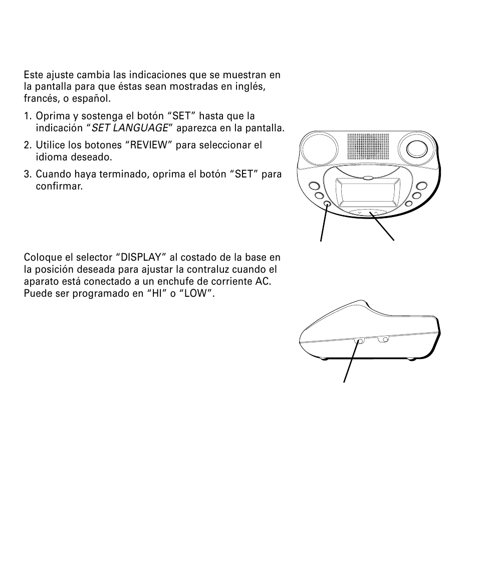 Programación del idioma de la pantalla, Programación de contraluz en la pantalla, Rogramación | Dioma, Antalla, Ontraluz | RCA 29292 User Manual | Page 40 / 60