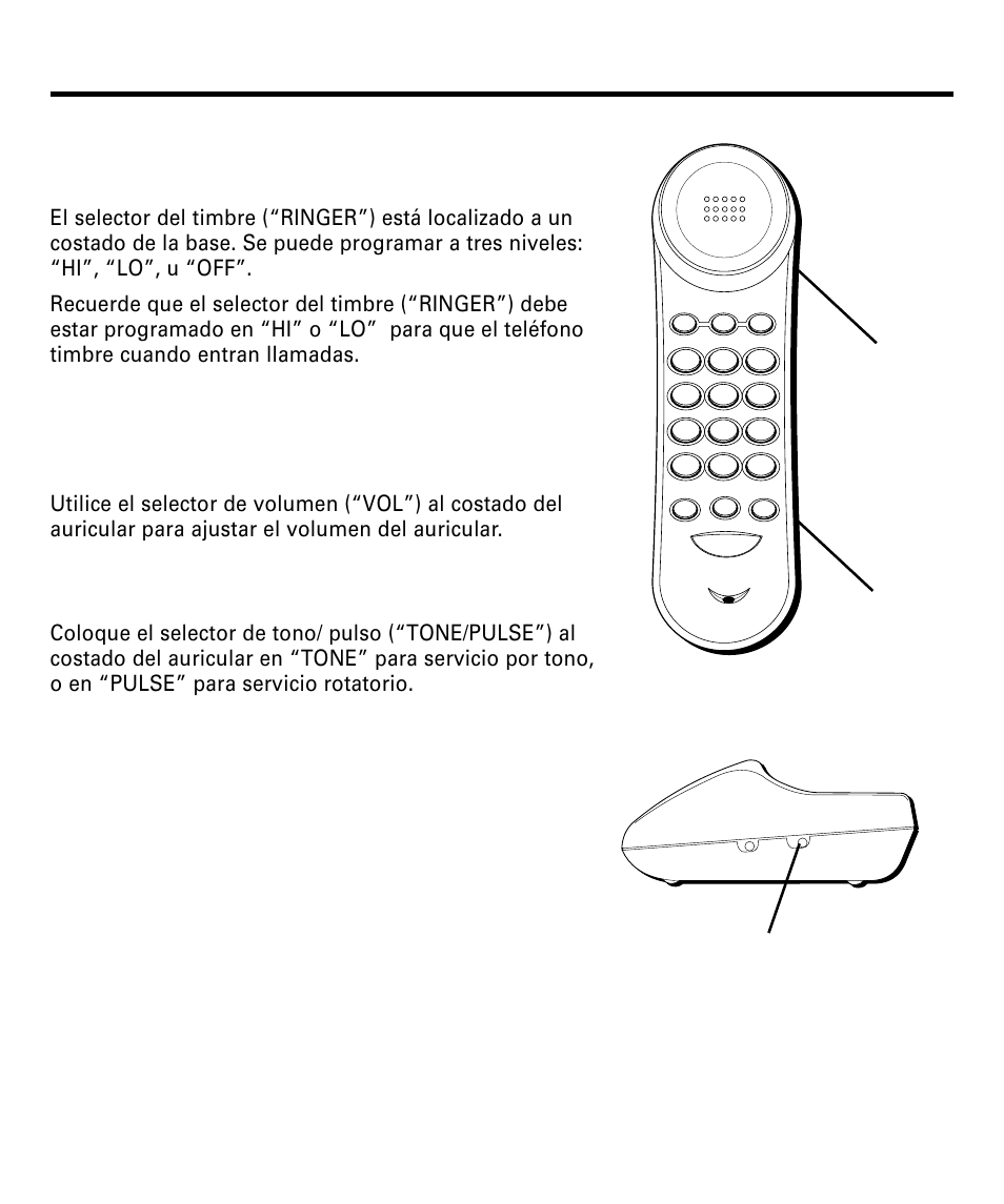 Funciones básicas del teléfono, Programación del volumen del timbre, Programación del volumen del auricular | Para marcar por tono/pulso, Unciones, Ásicas, Eléfono, Rogramación, Olumen, Imbre | RCA 29292 User Manual | Page 43 / 60