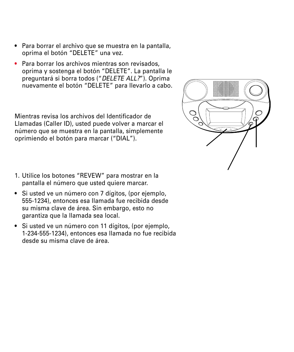 Cómo borrar archivos de llamadas, Para volver a marcar, Orrar | Rchivos, Lamadas, Olver, Arcar, Usted, Rogramó, Lave | RCA 29292 User Manual | Page 47 / 60