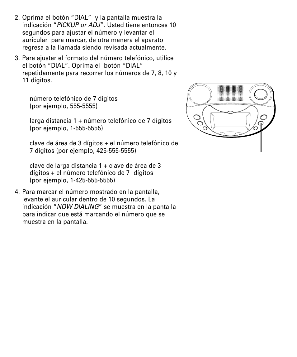 Botón para marcar (“dial”) | RCA 29292 User Manual | Page 48 / 60