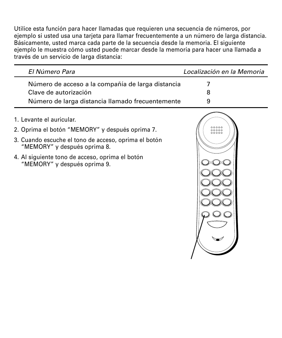 Cómo marcar en cadena desde la memoria, Arcar, Adena | Desde, Emoria | RCA 29292 User Manual | Page 54 / 60