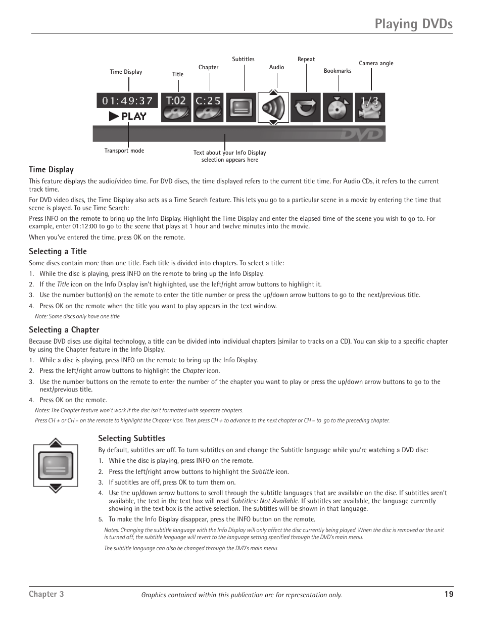 Playing dvds | RCA Scenium D61W135D User Manual | Page 21 / 48