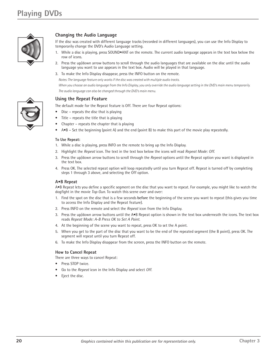 Playing dvds | RCA Scenium D61W135D User Manual | Page 22 / 48