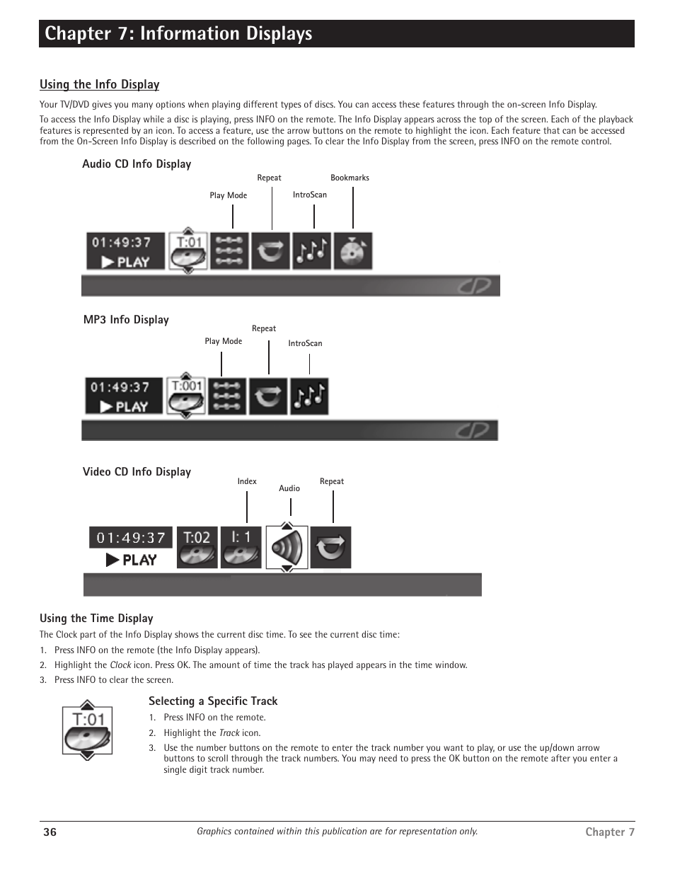 Chapter 7: information displays | RCA Scenium D61W135D User Manual | Page 38 / 48