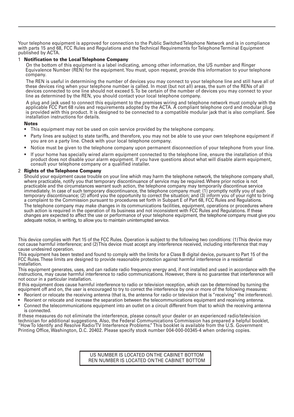 Important information, Equipment approval information, Interference information | RCA 25001 User Manual | Page 2 / 40