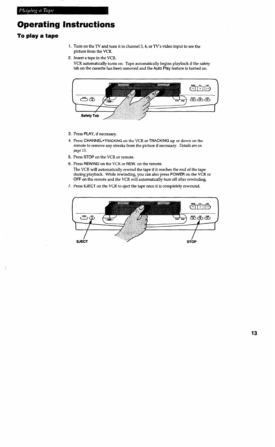 Operating instructions | RCA VG4038/ VG4039 User Manual | Page 15 / 36