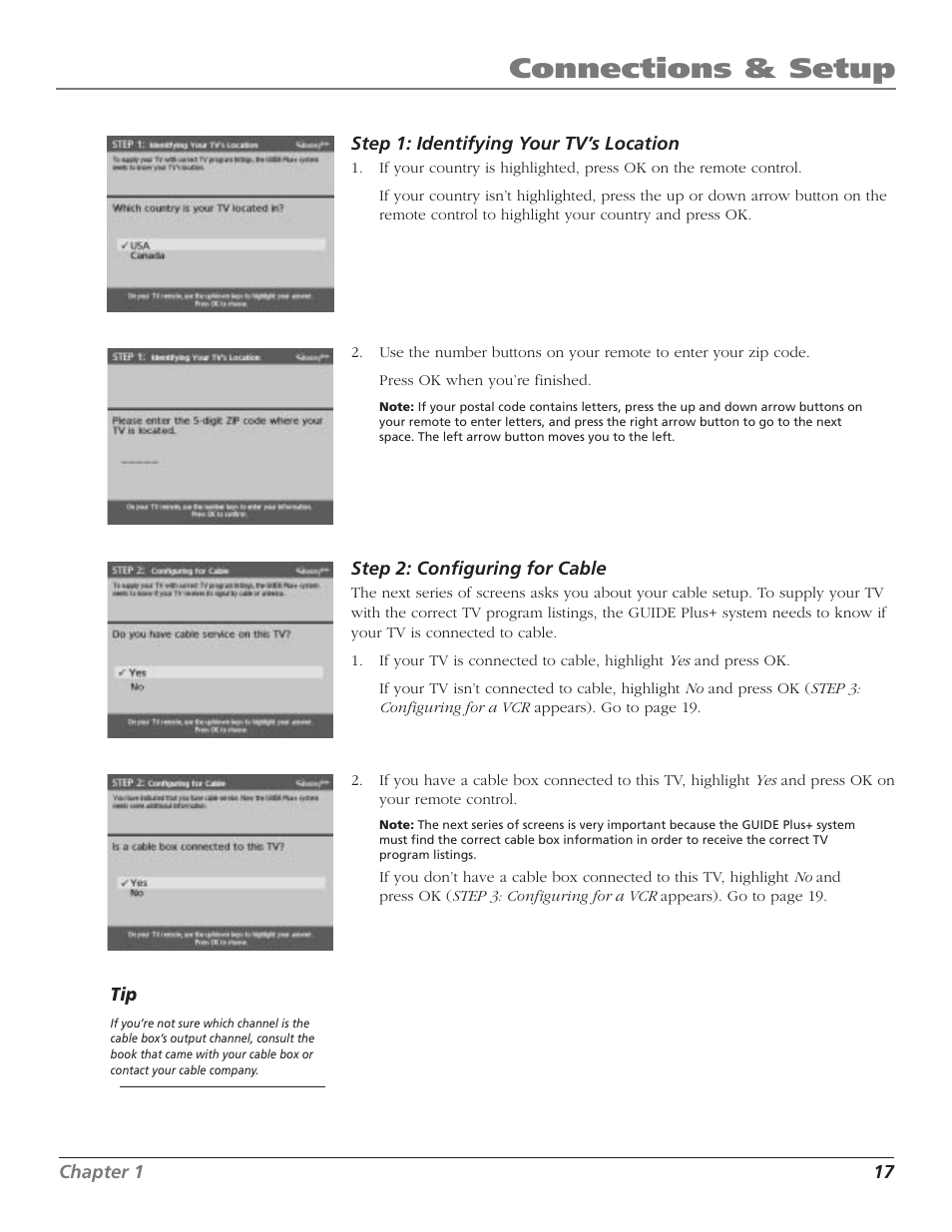 Connections & setup | RCA F36TF720 User Manual | Page 19 / 64