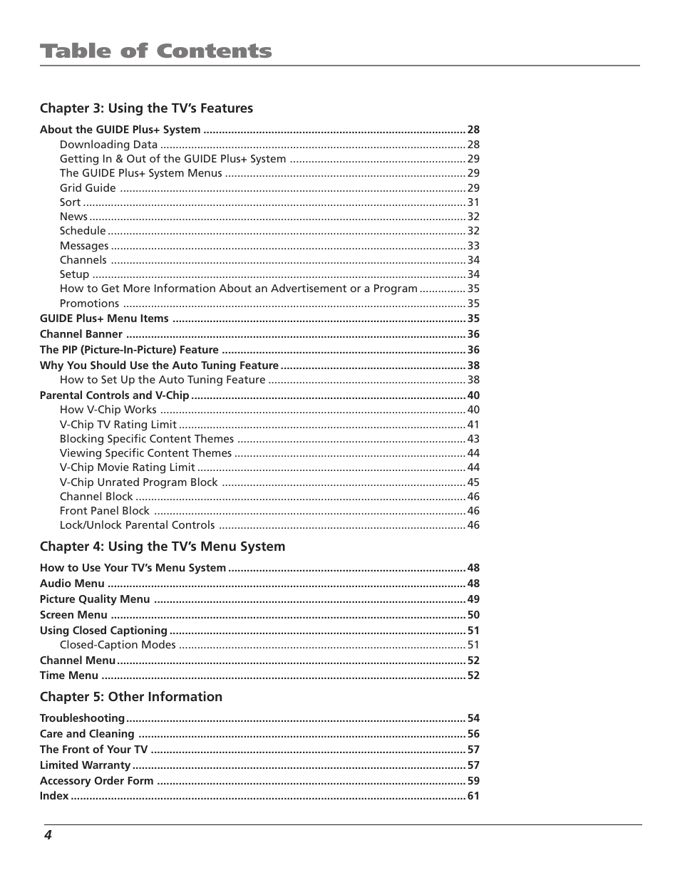 RCA F36TF720 User Manual | Page 6 / 64