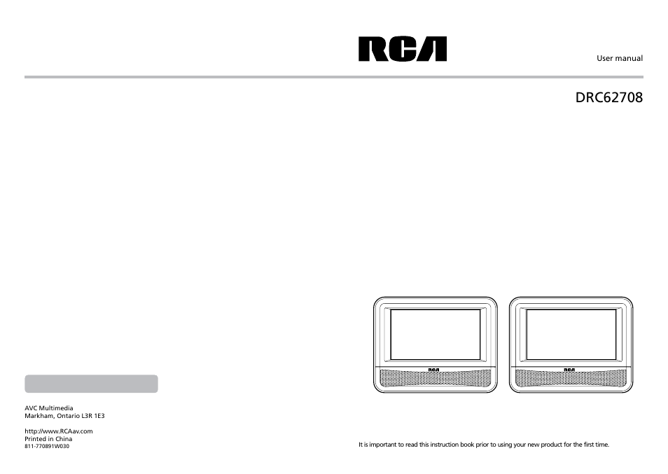 RCA DRC62708 User Manual | 12 pages