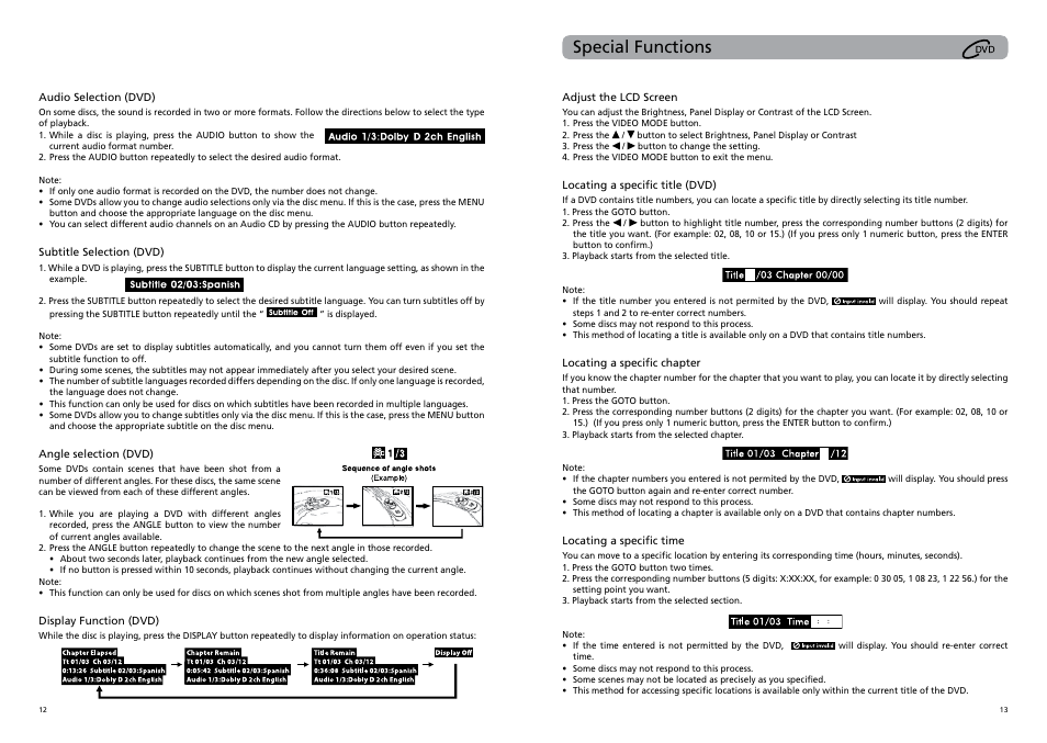 Special functions | RCA DRC62708 User Manual | Page 9 / 12