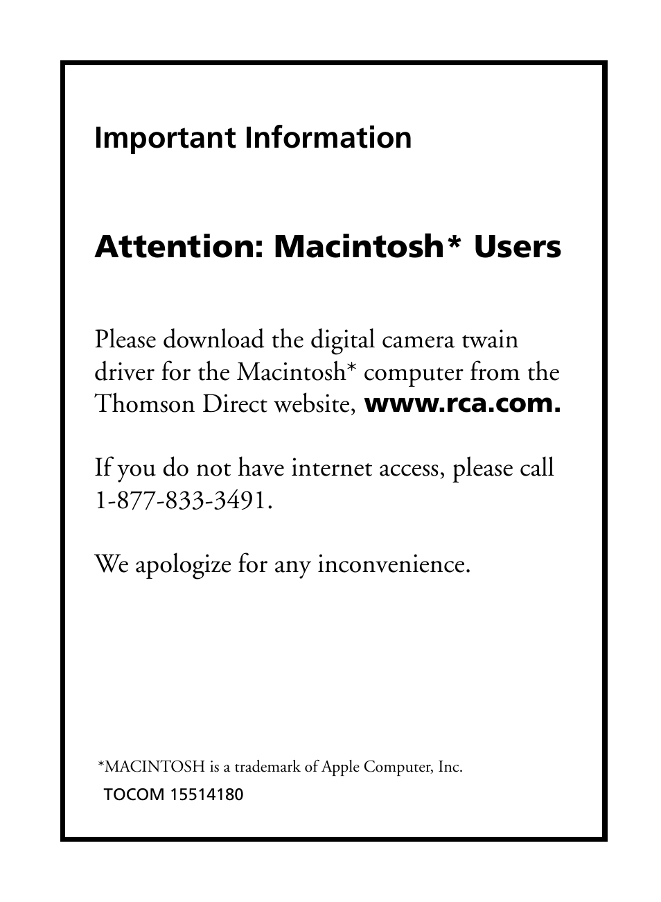 RCA MACINTOSH CDS1000 User Manual | 50 pages