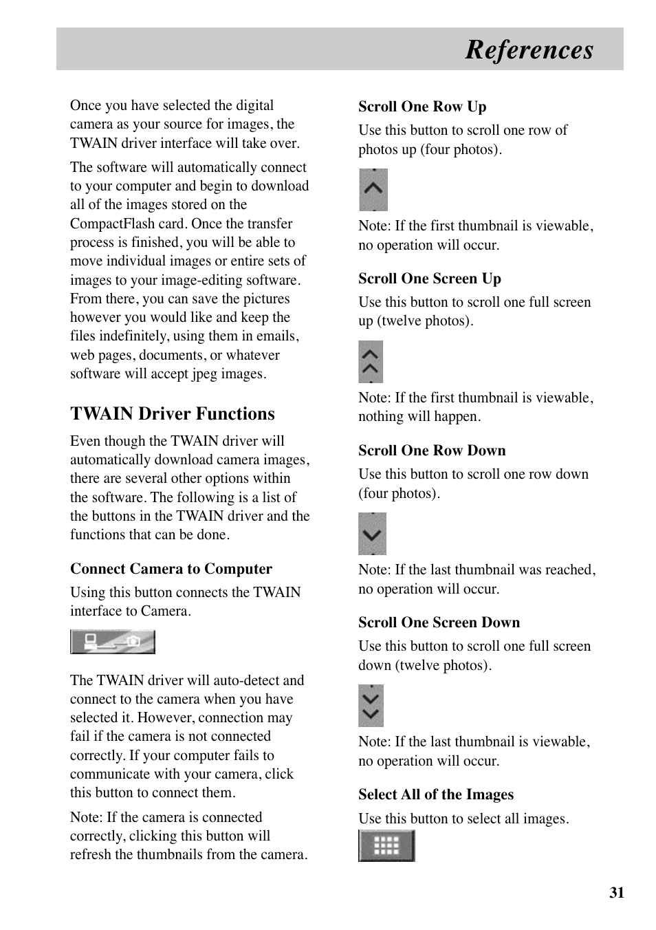 References, Twain driver functions | RCA MACINTOSH CDS1000 User Manual | Page 35 / 50