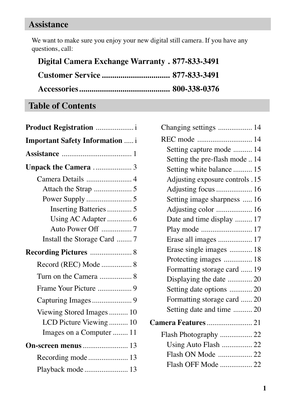 Assistance table of contents | RCA MACINTOSH CDS1000 User Manual | Page 5 / 50