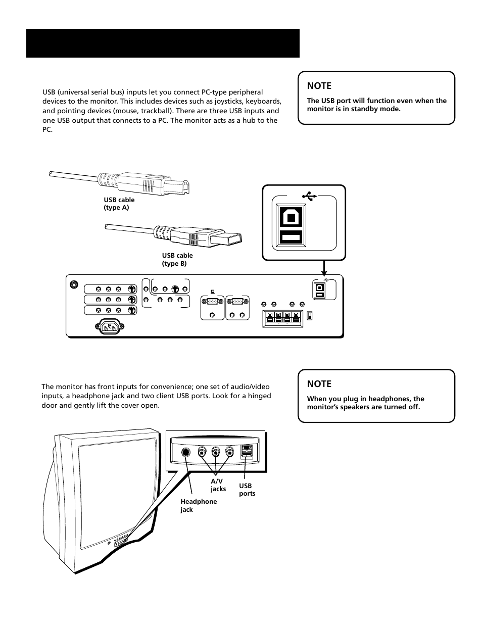 The point and select navigation method, Set the time, Connections & setup | Front inputs, Usb inputs/output | RCA MultiMedia Monitor User Manual | Page 19 / 64