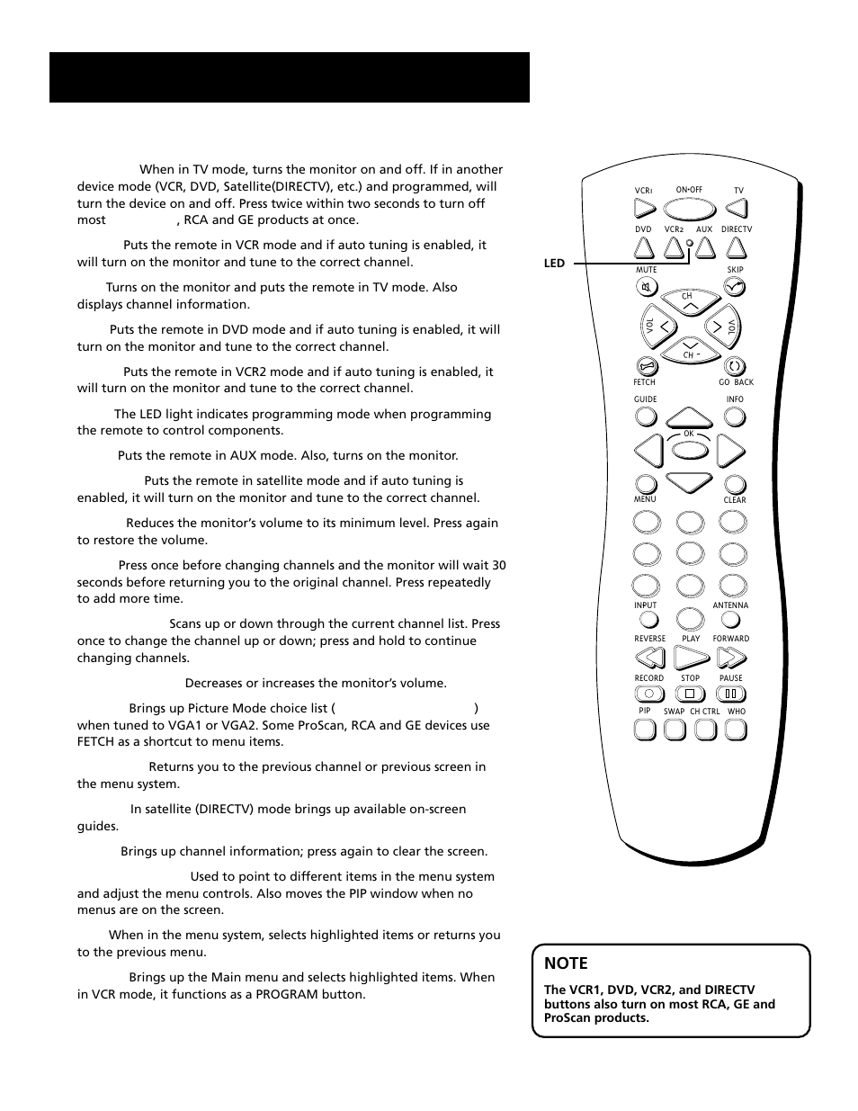 Remote buttons, Using the remote | RCA MultiMedia Monitor User Manual | Page 30 / 64