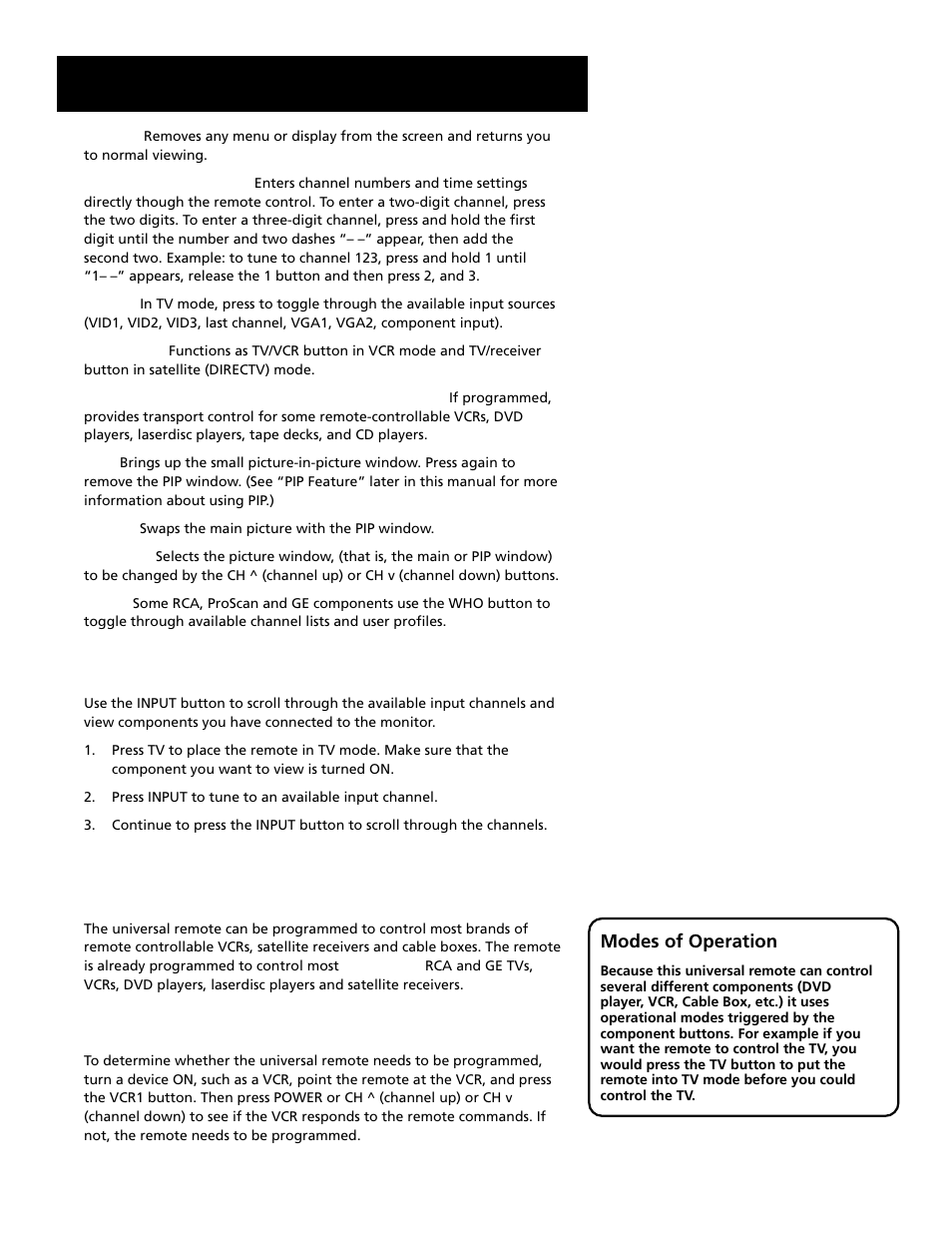 Using the input button, Programming the remote, Testing the remote | Using the remote | RCA MultiMedia Monitor User Manual | Page 31 / 64