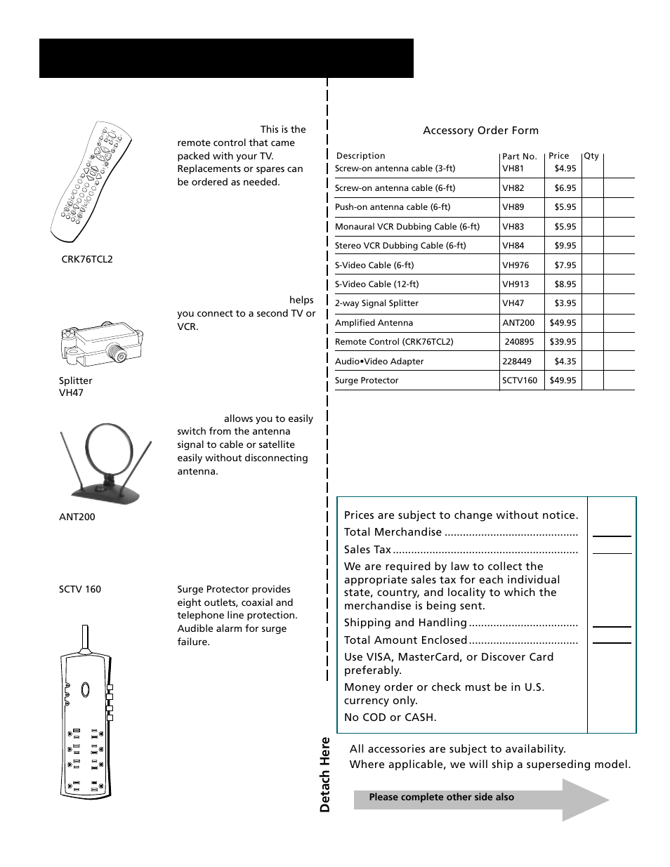 Reference, Detach her e, Please complete other side also | Crk76tcl2 | RCA MultiMedia Monitor User Manual | Page 59 / 64