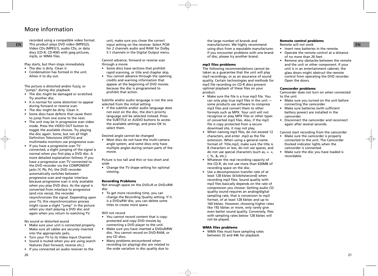 More information | RCA EZDVD1 User Manual | Page 11 / 12