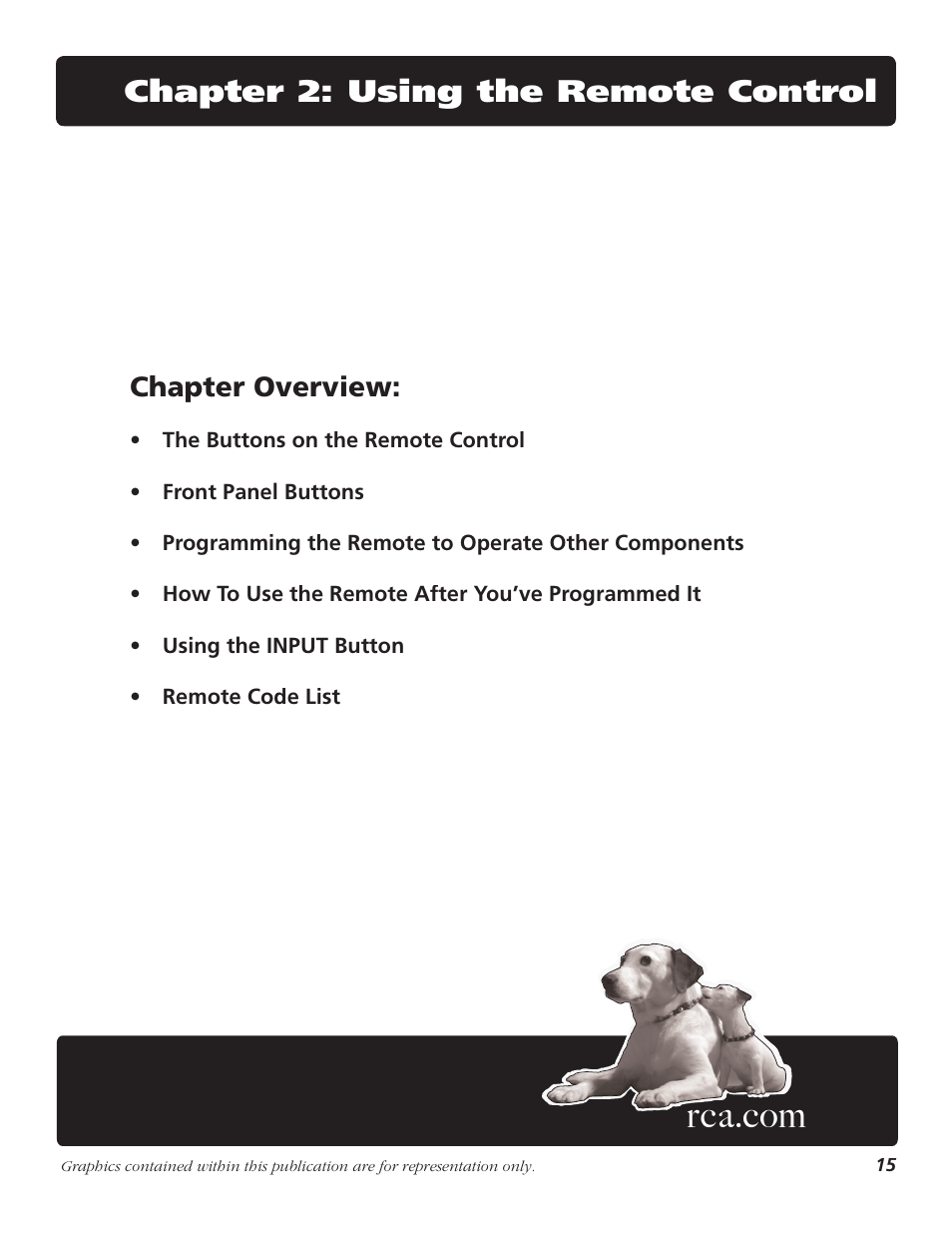 Chapter 2: using the remote control, Chapter overview | RCA D52W23 User Manual | Page 17 / 48