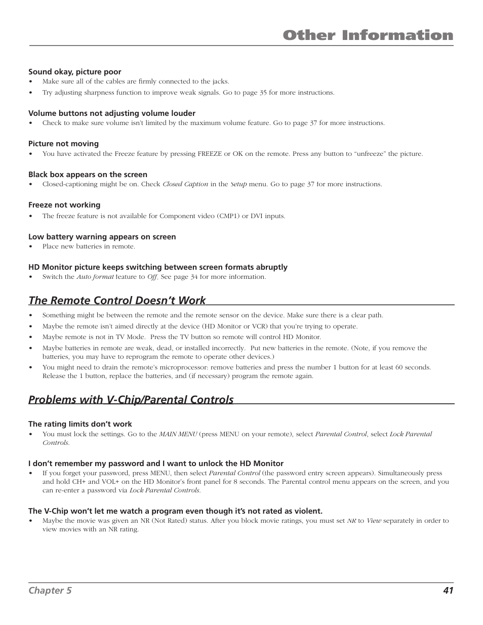 Other information | RCA D52W23 User Manual | Page 43 / 48