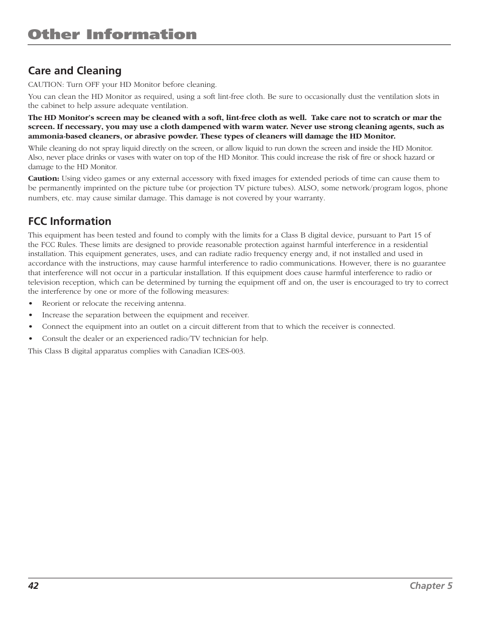 Other information | RCA D52W23 User Manual | Page 44 / 48