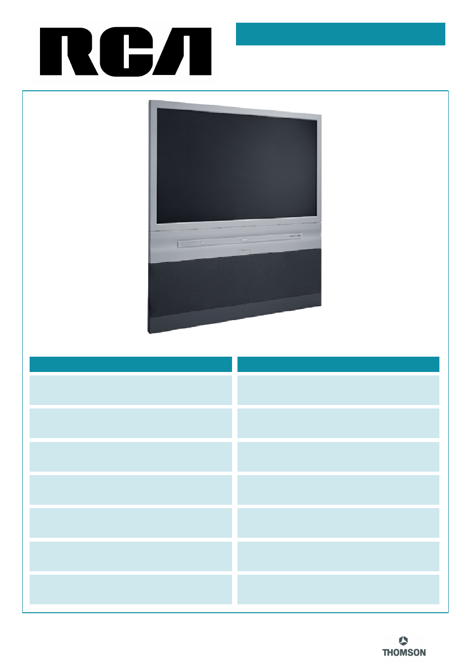 RCA d52w14 User Manual | 2 pages