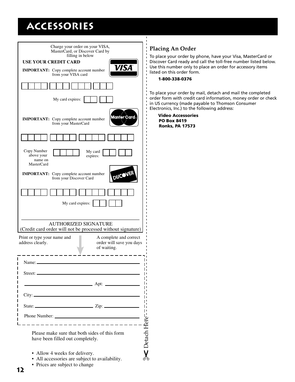 Accessories | RCA E13309 User Manual | Page 14 / 16