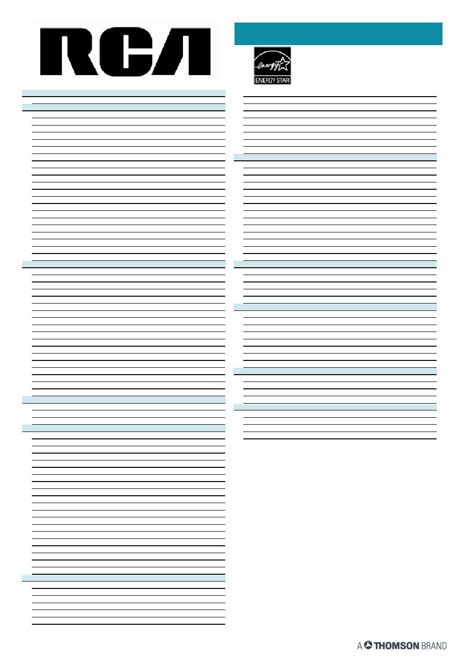 Technical specifications | RCA 19V400TV User Manual | Page 2 / 2