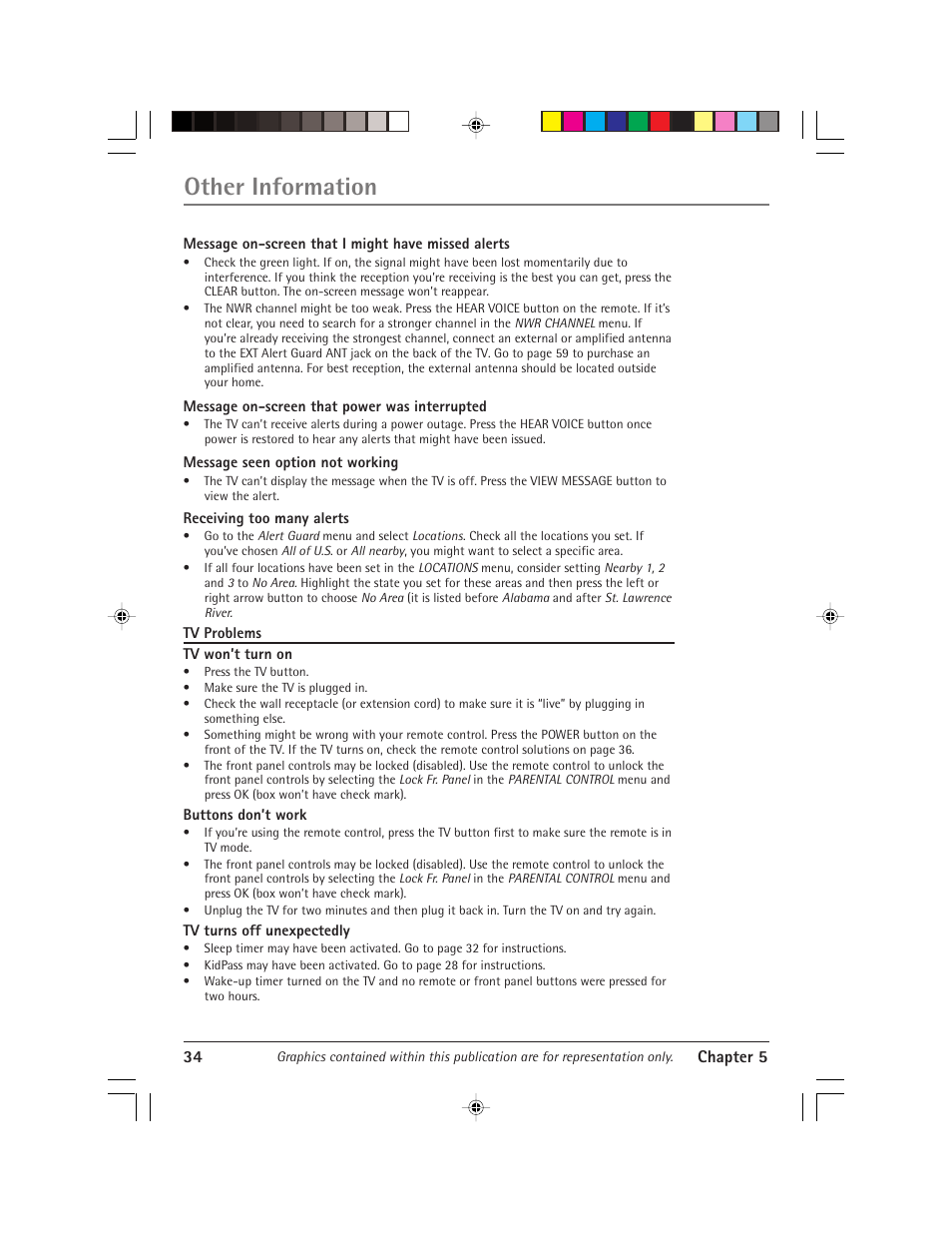 Other information, 34 chapter 5 | RCA Alert Guard 24F671T User Manual | Page 38 / 64