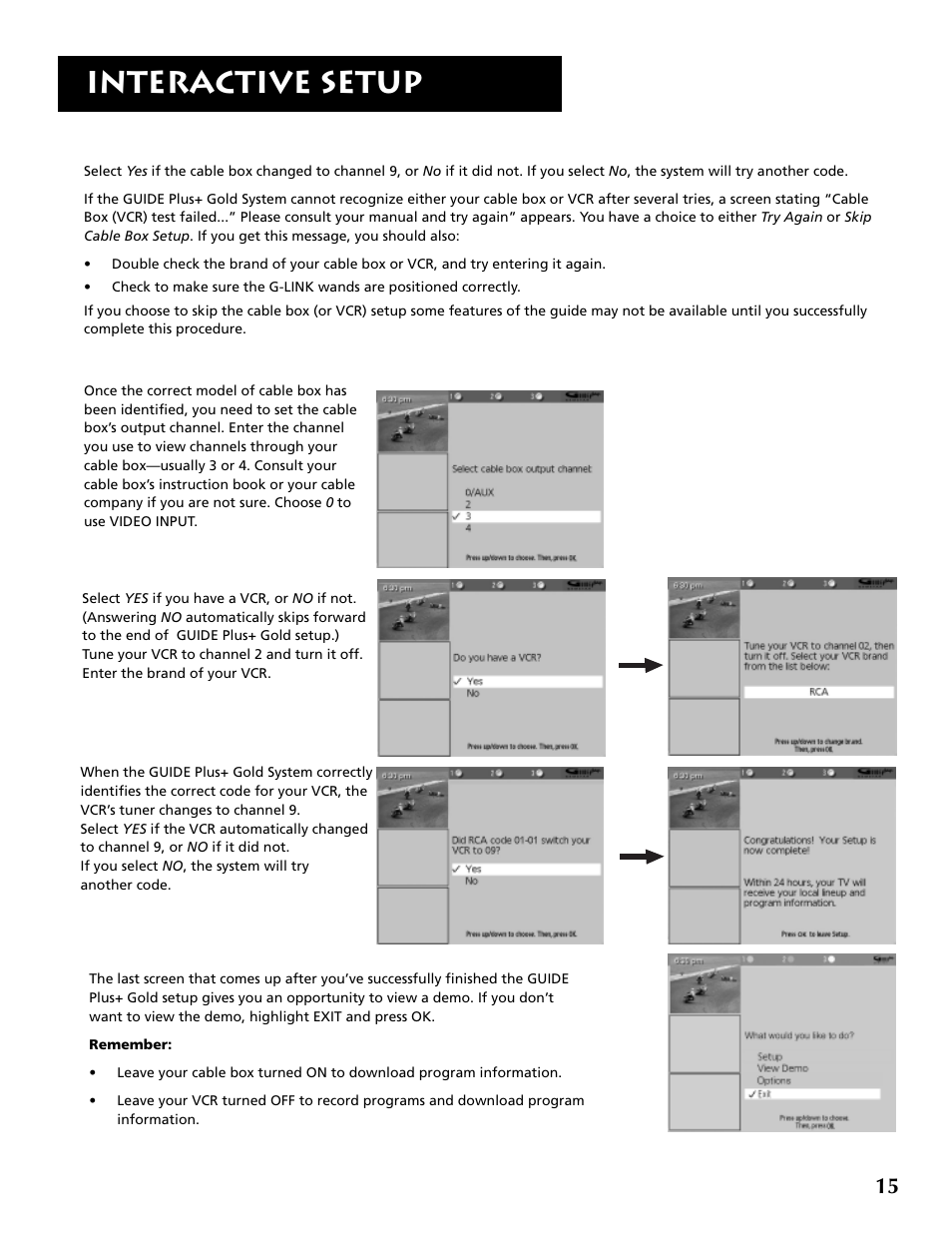 Interactive setup | RCA F36715 User Manual | Page 17 / 64