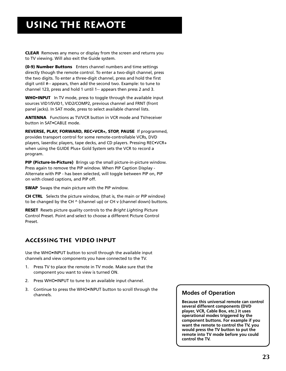 Using the remote | RCA F36715 User Manual | Page 25 / 64