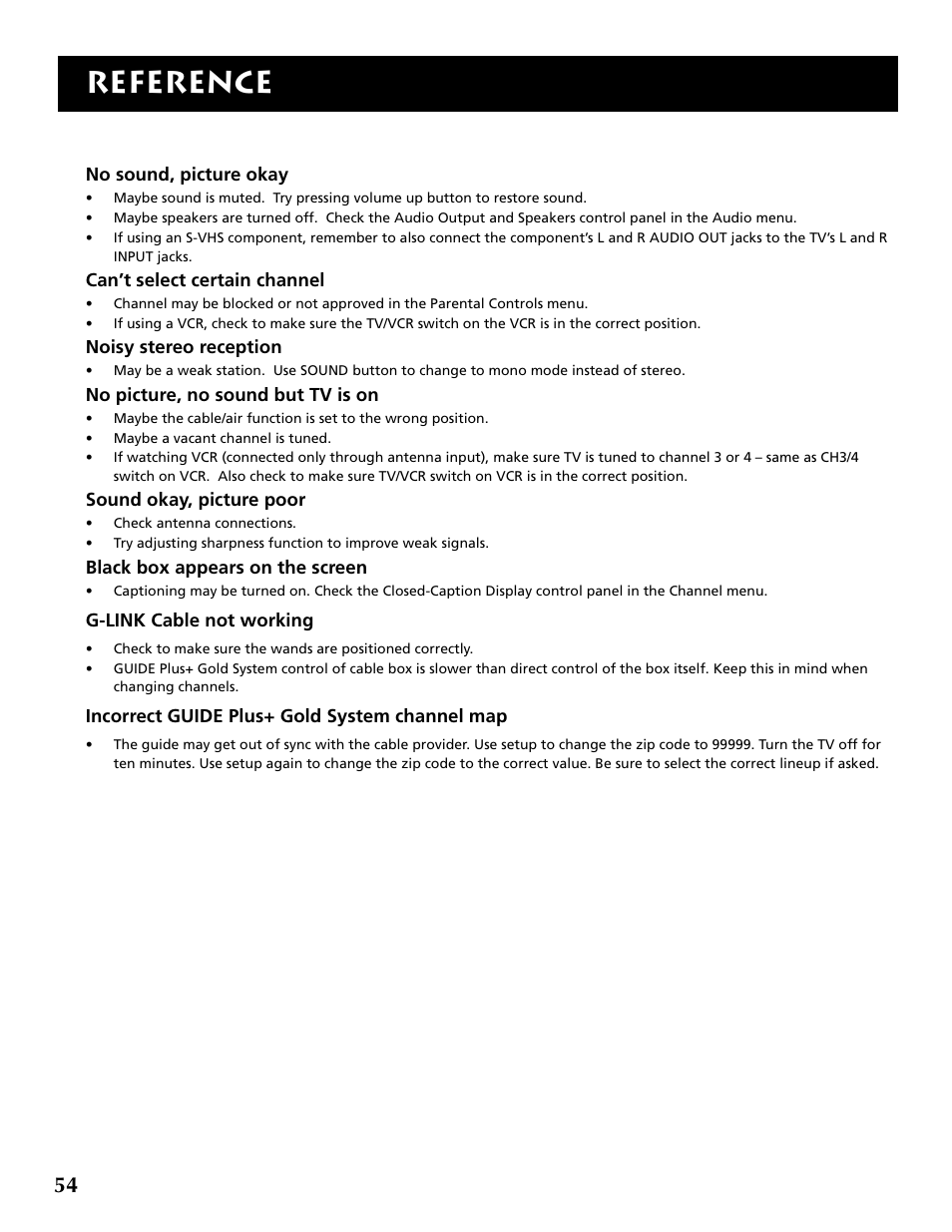 Reference | RCA F36715 User Manual | Page 56 / 64