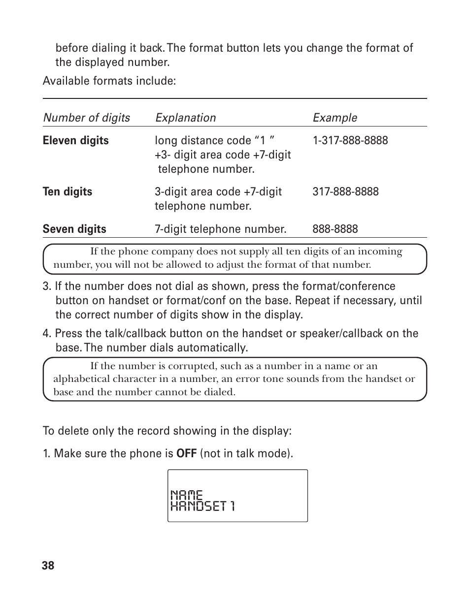 Handset 1 name, Cid r | RCA 21015 User Manual | Page 38 / 108