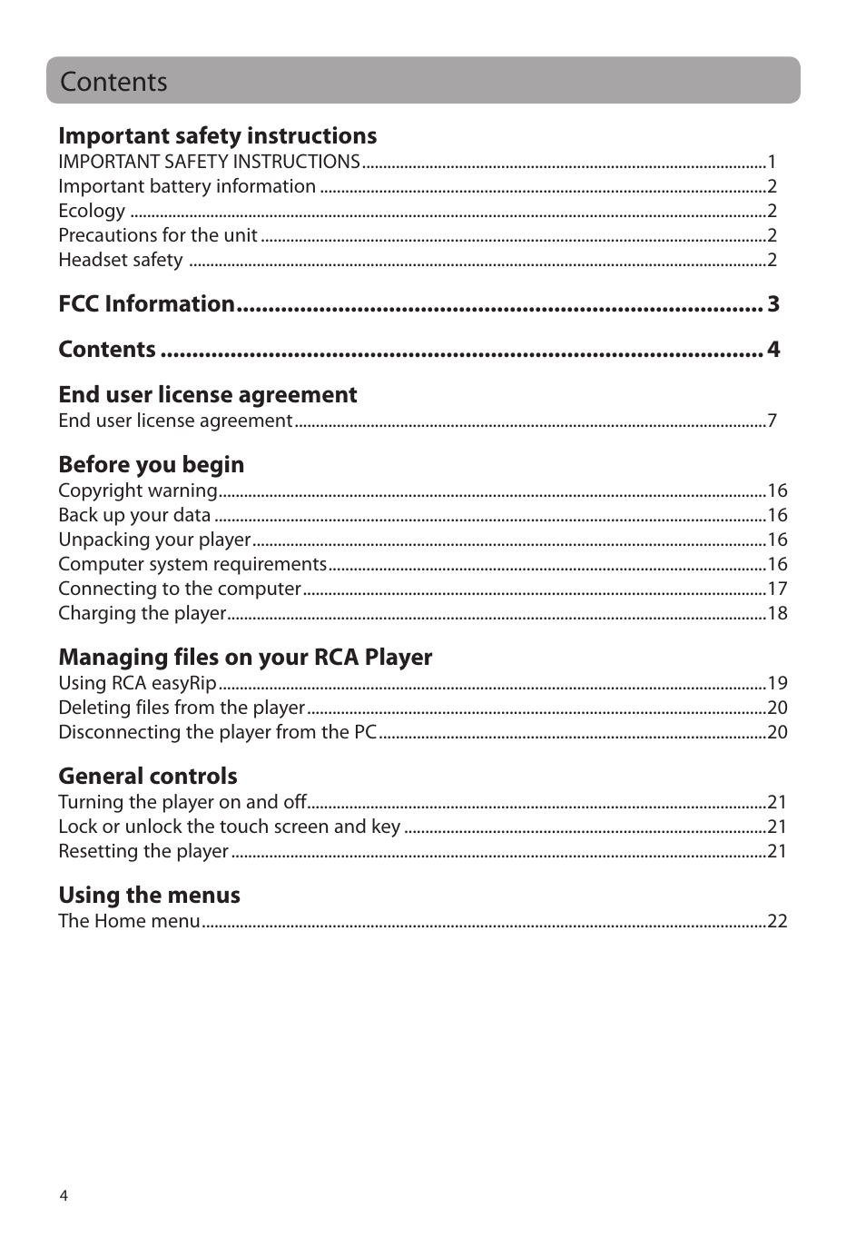 RCA M72 User Manual | Page 5 / 39