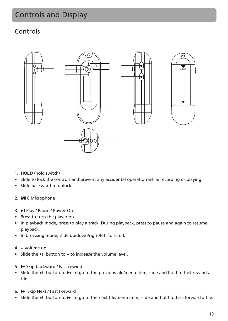 Controls, Controls and display | RCA TC1401 User Manual | Page 13 / 40