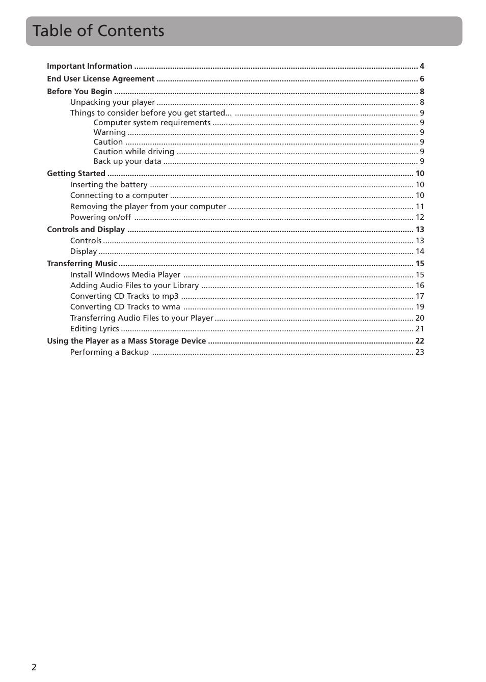 RCA TC1401 User Manual | Page 2 / 40