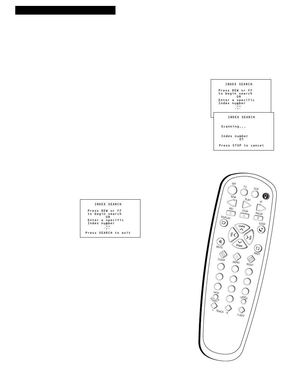 Index search, Using the playback features, Playing a tape index search | RCA TV/VCR COMBINATION User Manual | Page 22 / 42