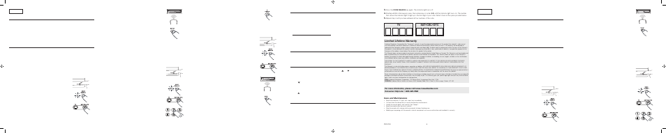 Limited lifetime warranty, Tv sat•cbl•dtc, Care and maintenance | RCA RCRH02BR User Manual | Page 4 / 8