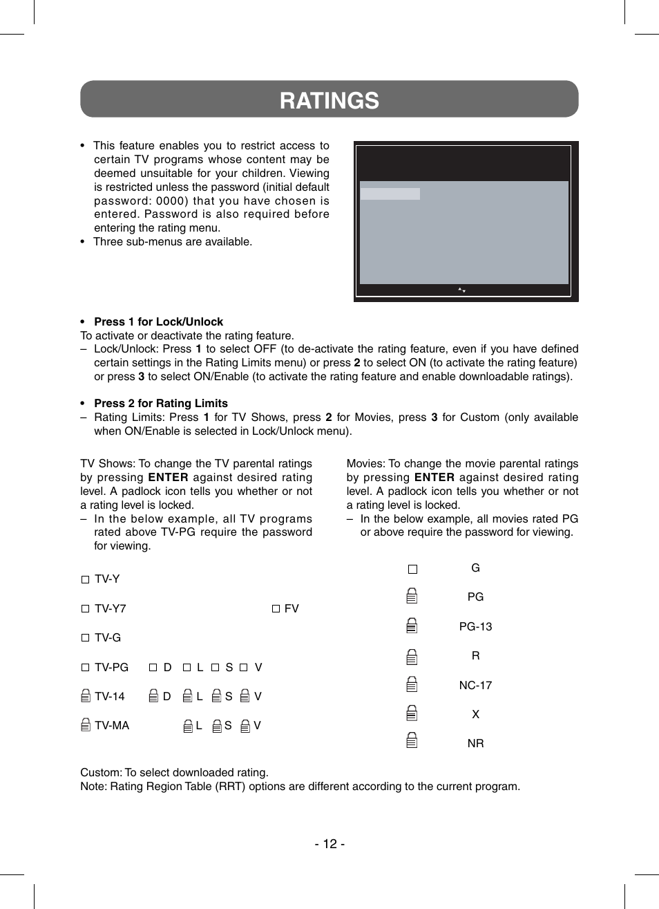 Ratings | RCA STB7766C User Manual | Page 13 / 20