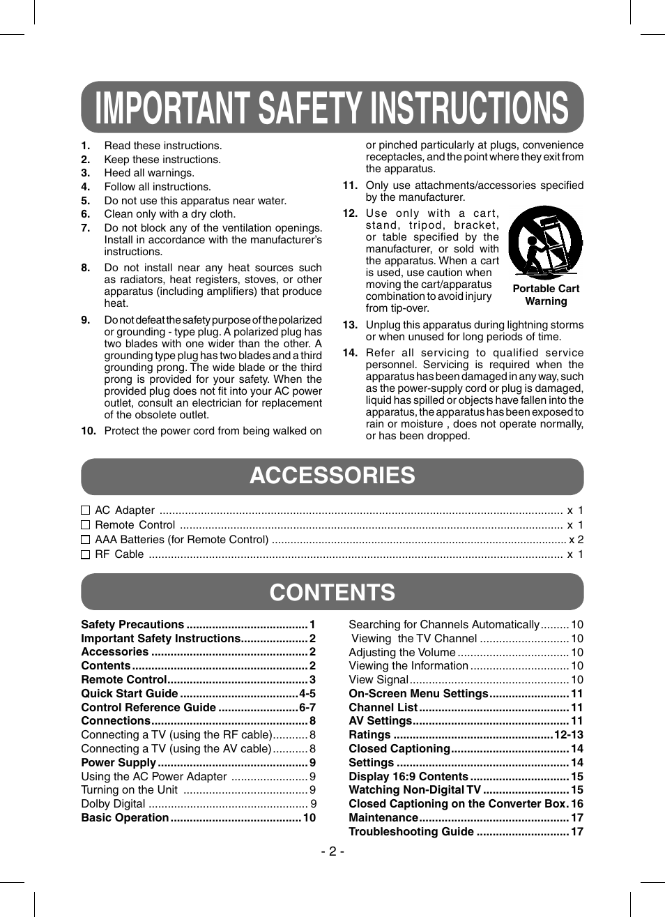 RCA STB7766C User Manual | Page 3 / 20