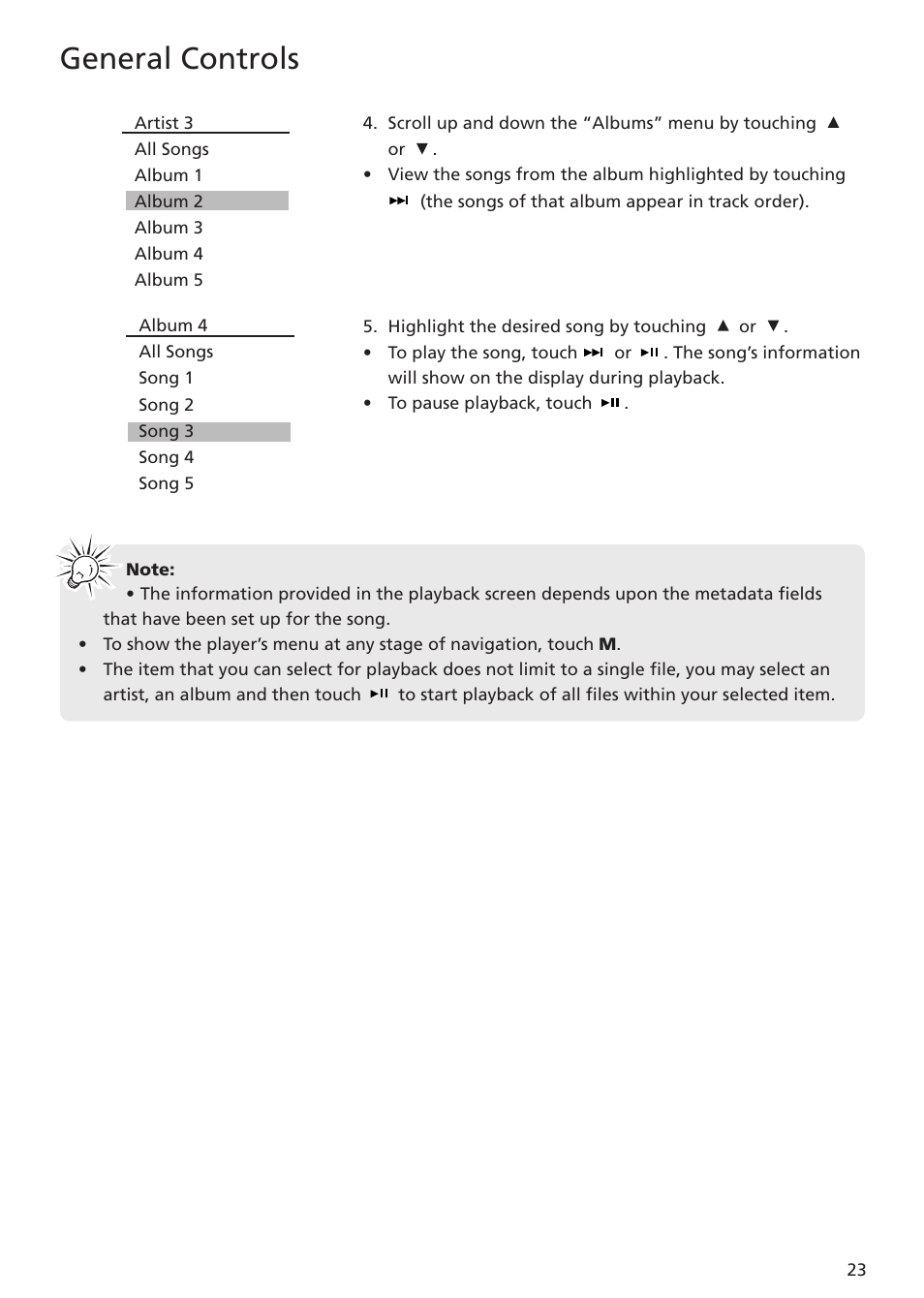 General controls | RCA MC5102 User Manual | Page 23 / 45