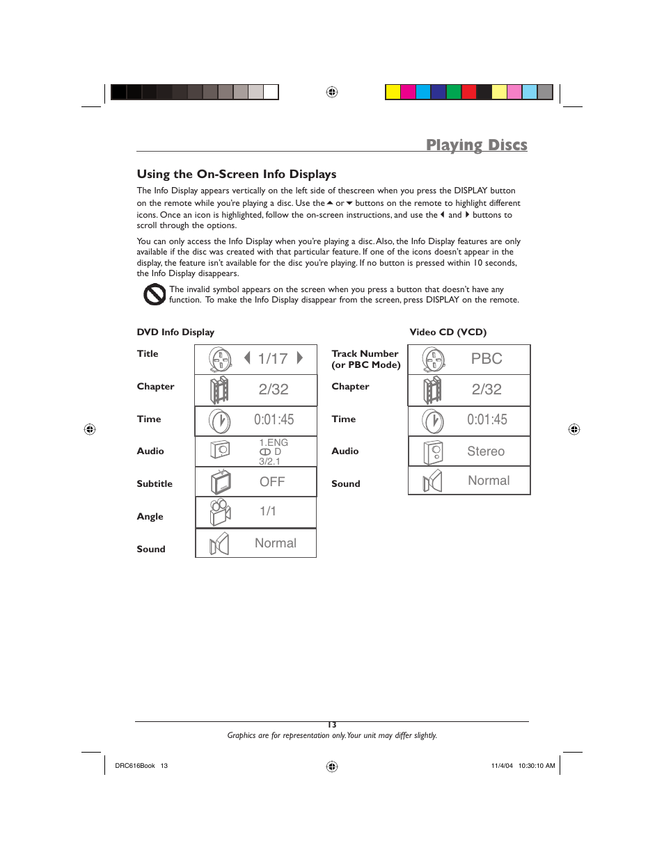 Playing discs | RCA DRC616N User Manual | Page 15 / 40