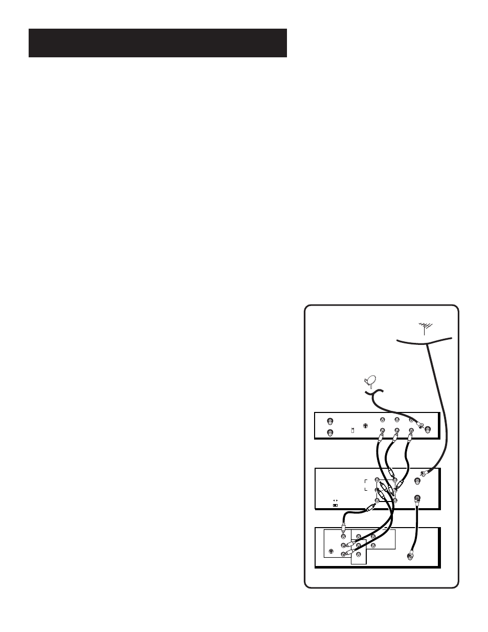Tv with audio/video jacks and satellite receiver, Connections, Using this connection | This connection provides, Auto tv/vcr setting, Your tv has audio/video input jacks, 3) coaxial cables and (6) audio/video cables | RCA VR643HF User Manual | Page 58 / 72