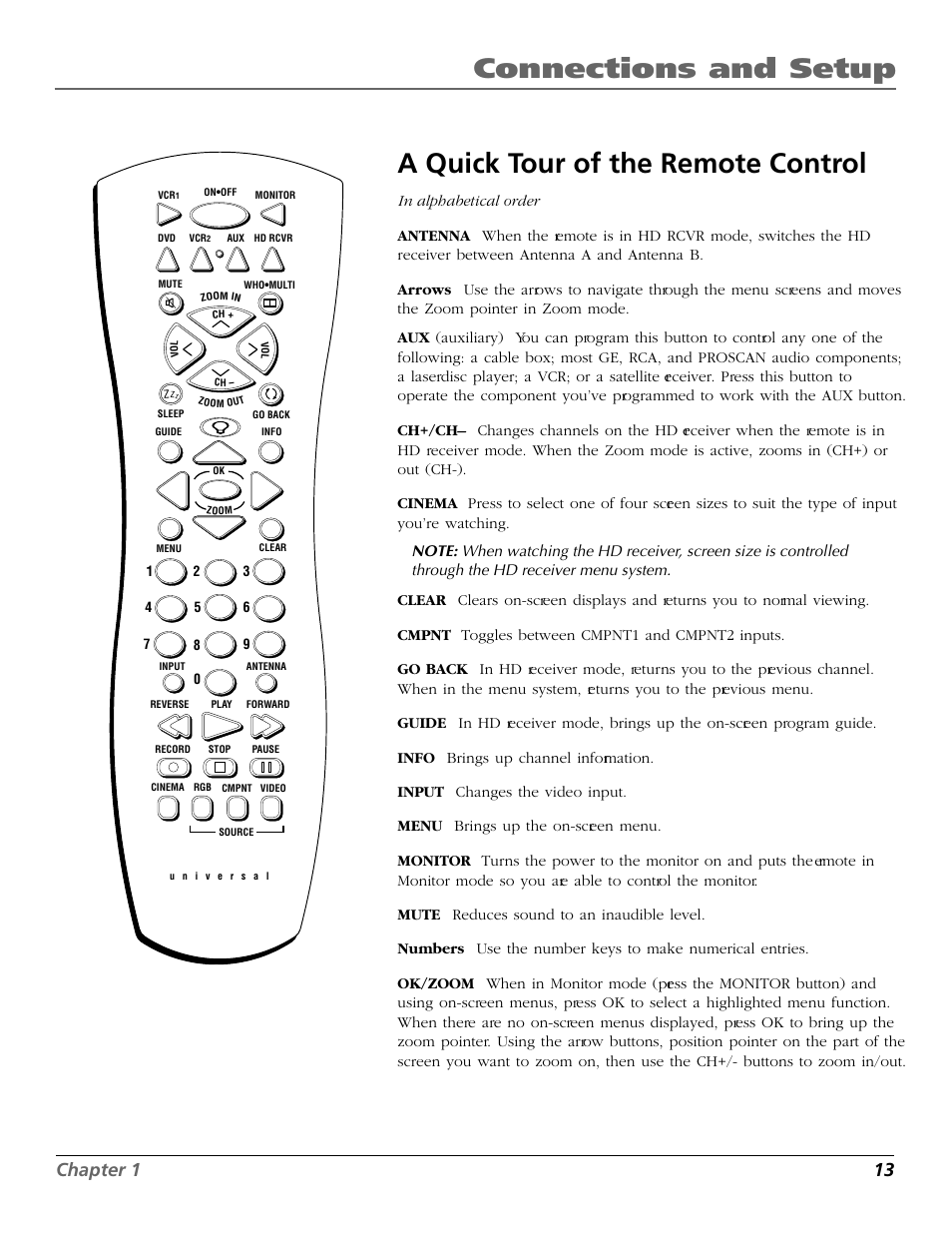 Chapter 1 13 | RCA Scenium PHD50300 User Manual | Page 15 / 62